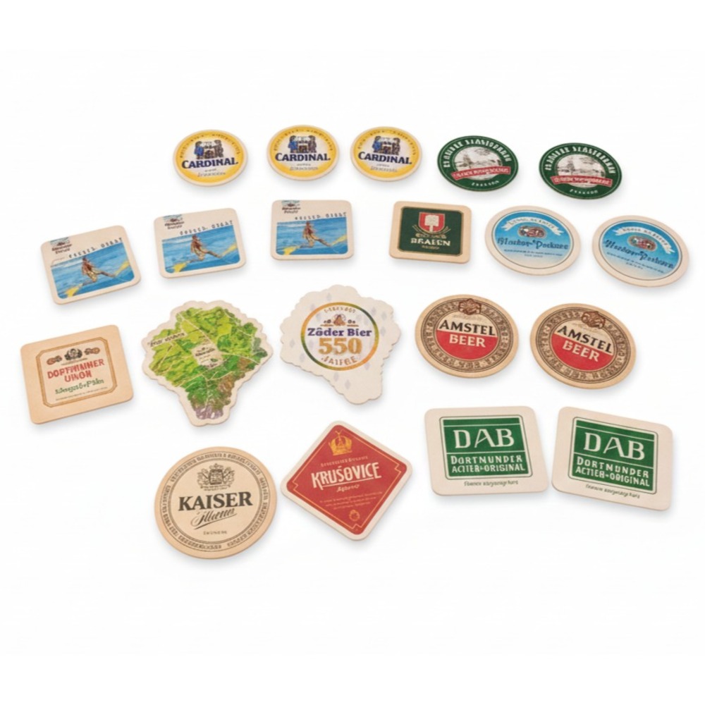 VTG International Beer Coaster Lot‎ of 20 - Amstel DAB Cardinal Beer Bar Decor